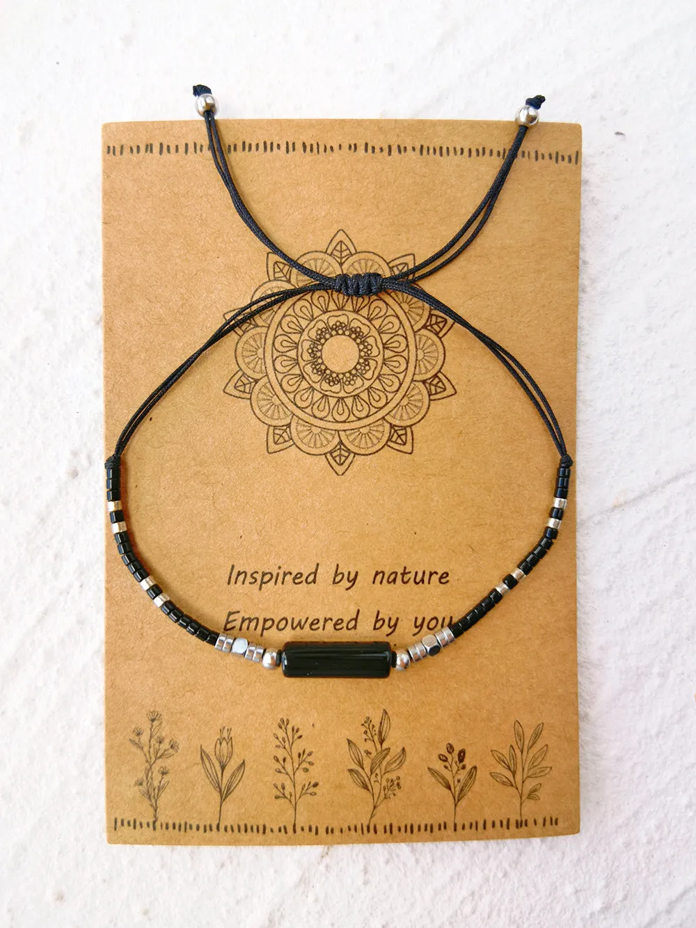 Adjustable Drawstring Beaded Bracelet Black Crystal sold by Like My Choice product image thumbnail 4