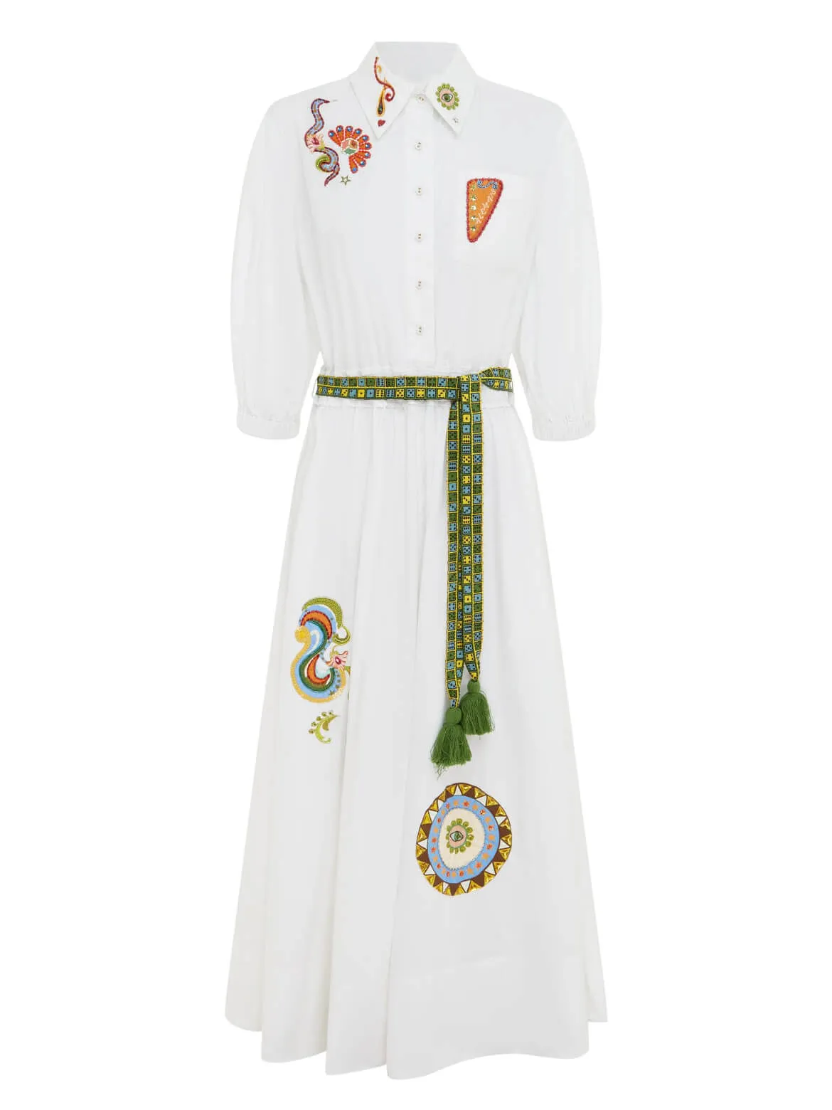 Unique Printed Shirt-Style Puff Sleeve Midi Dress sold by Like My Choice product image thumbnail 2