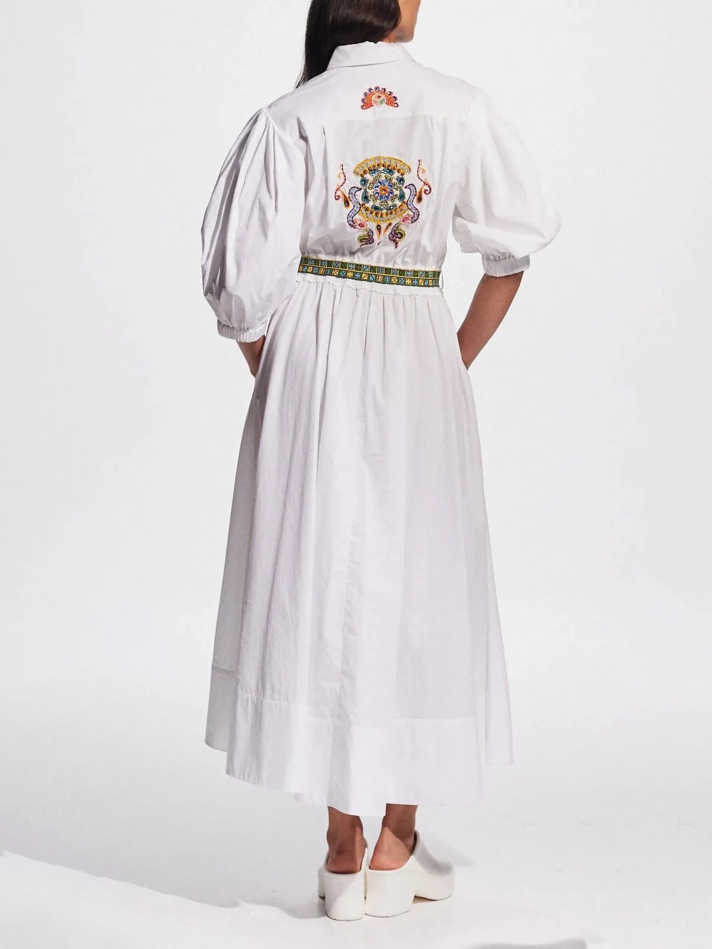 Unique Printed Shirt-Style Puff Sleeve Midi Dress sold by Like My Choice product image thumbnail 3