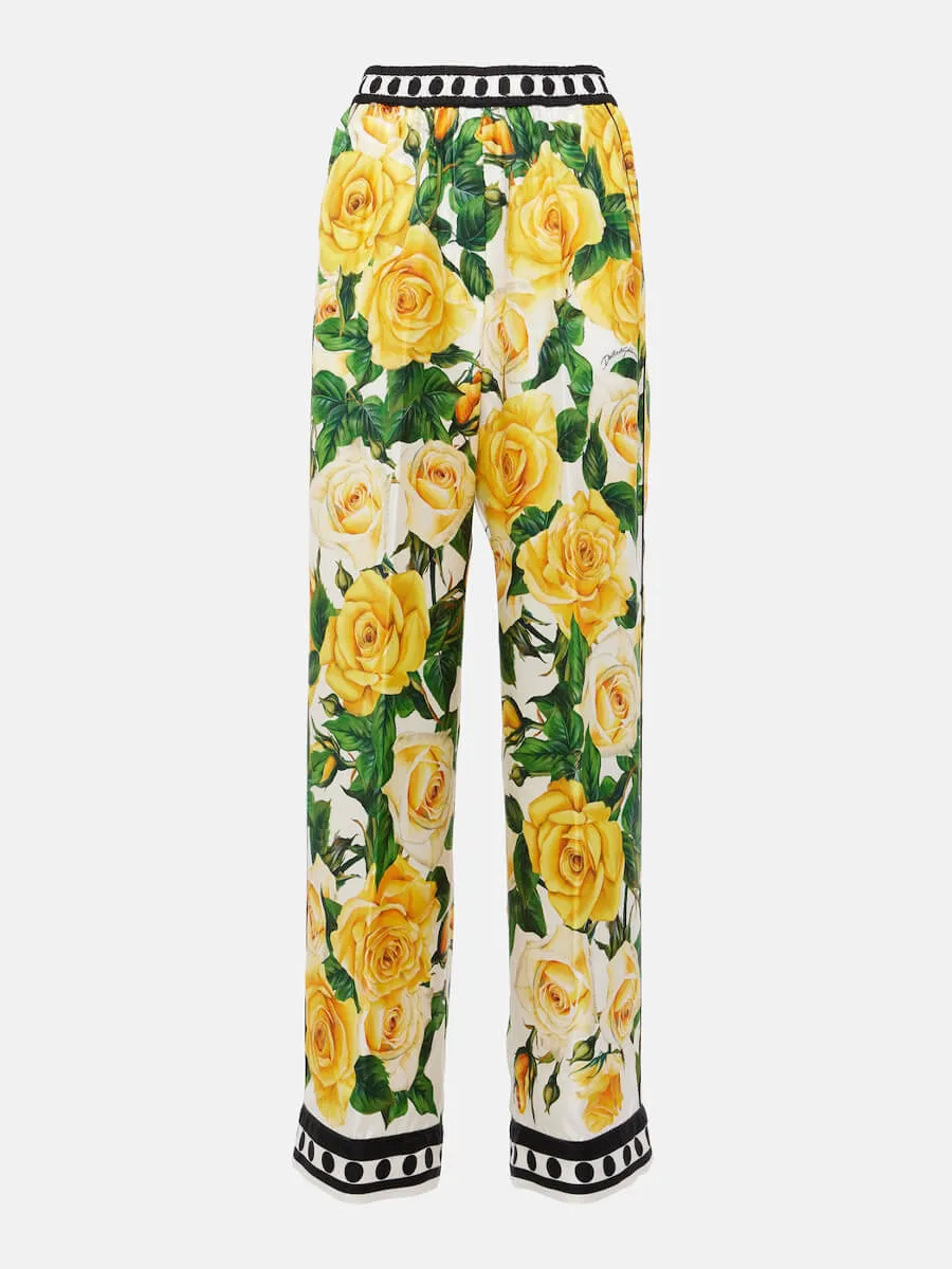 Exquisite Rose Print Loose Long Wide Leg Pants sold by Like My Choice product image thumbnail 3