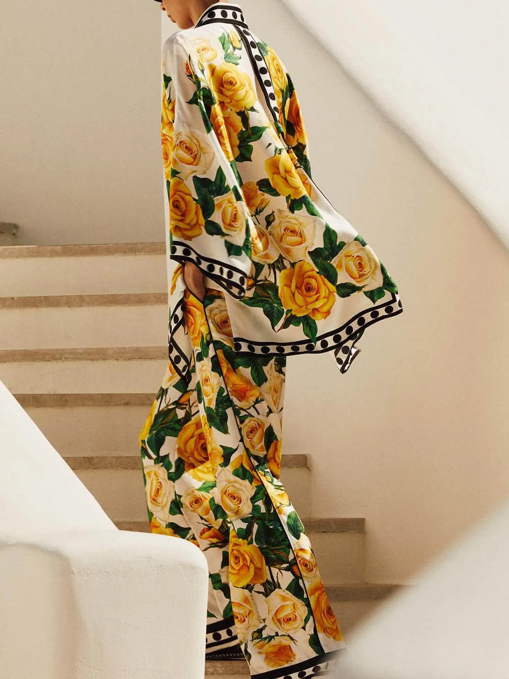 Exquisite Rose Print Loose Long Wide Leg Pants sold by Like My Choice product image thumbnail 2