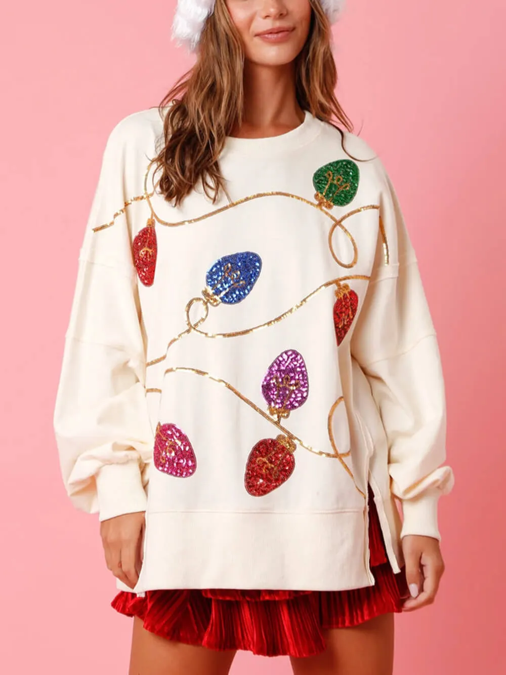 Christmas Sequined Long-Sleeved Pullover Sweatshirt sold by Like My Choice product image thumbnail 2