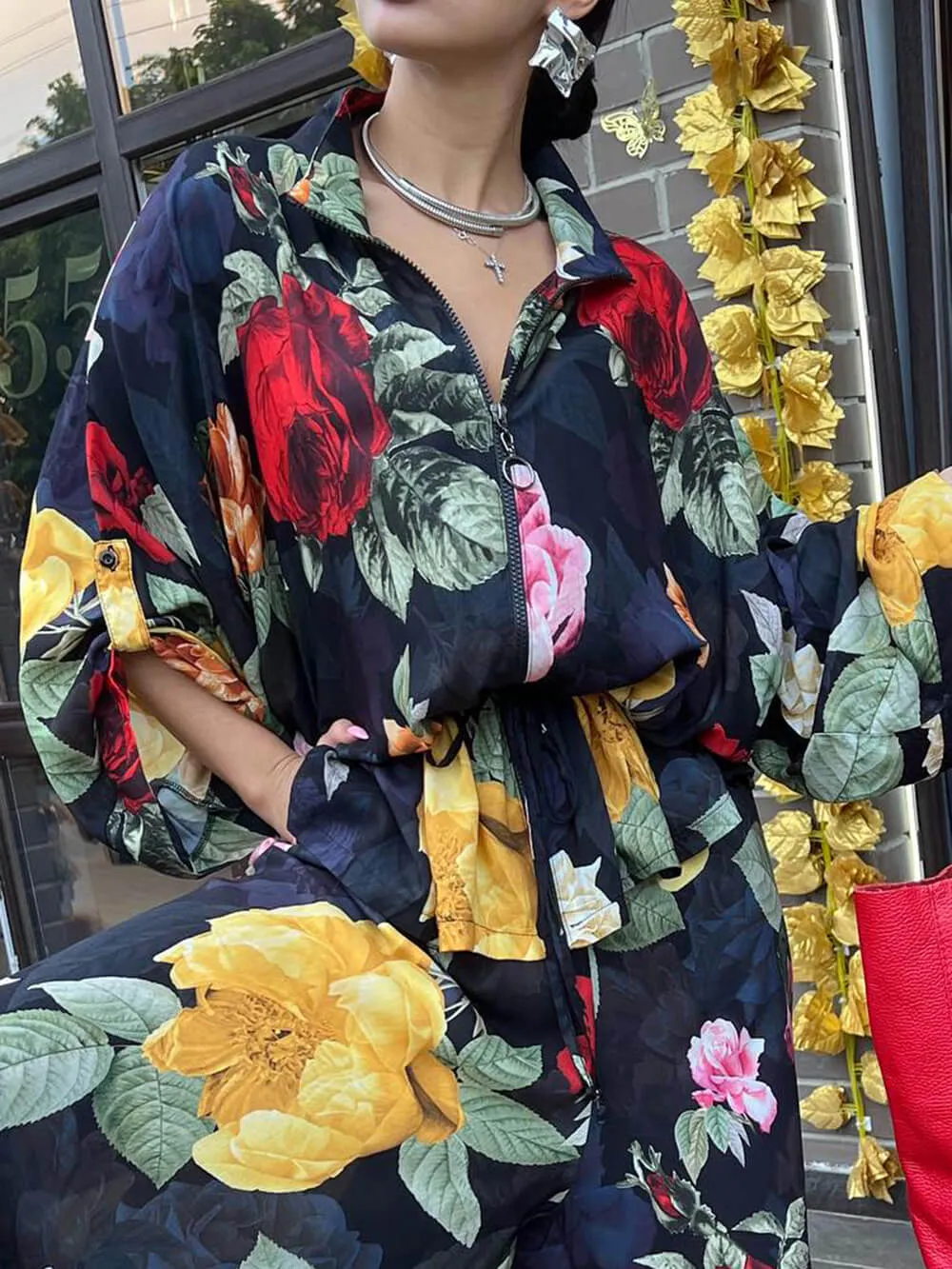 Fashionable And Exquisite Unique Printed Button Oversized Blouse sold by Like My Choice