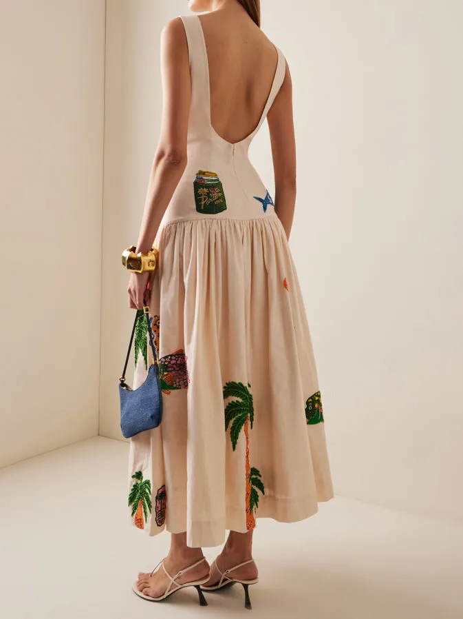 Unique Print Ocean Fashion Midi Dress sold by Like My Choice product image thumbnail 2