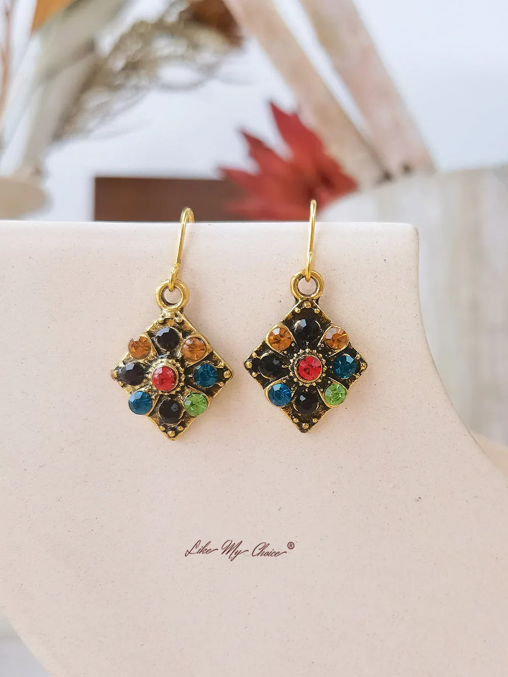 Small colorful boho earrings sold by Like My Choice product image thumbnail 3