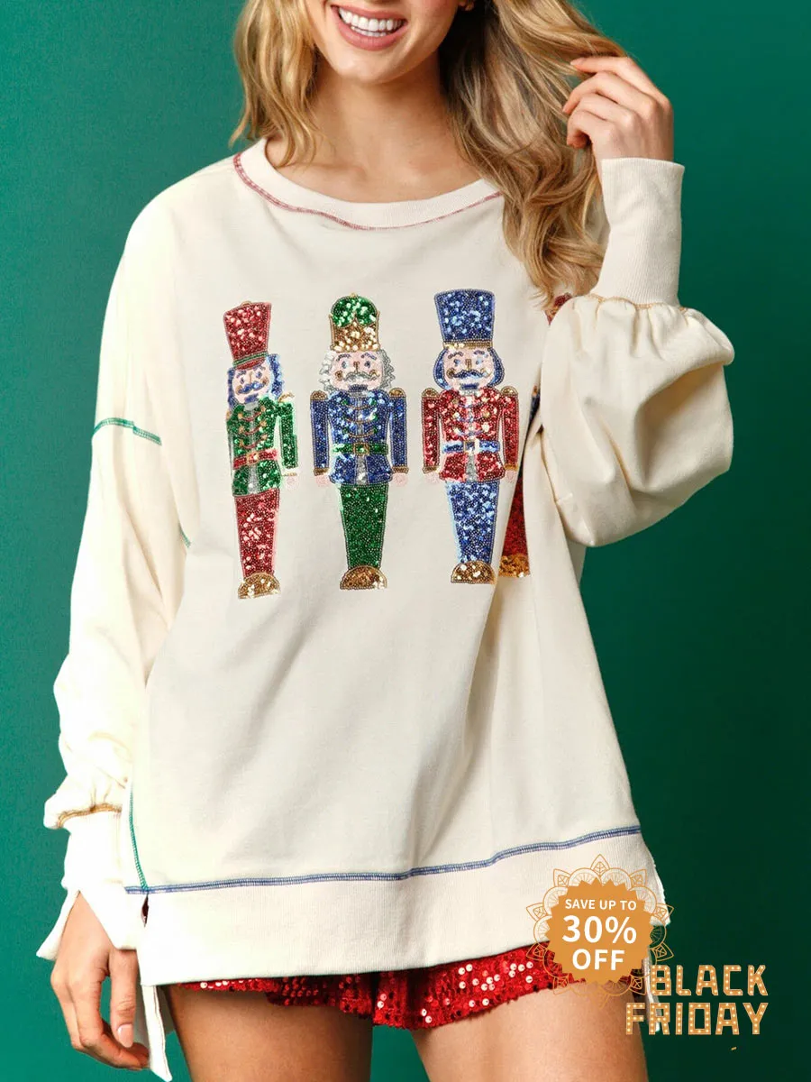 Sequin Nutcracker French Terry Sweatshirt sold by Like My Choice product image thumbnail 5