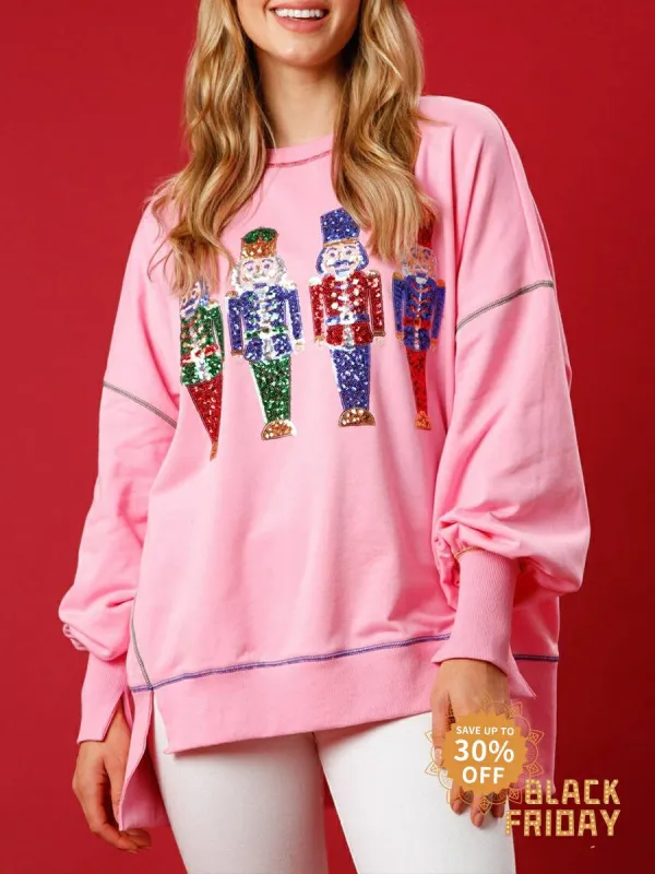 Sequin Nutcracker French Terry Sweatshirt sold by Like My Choice