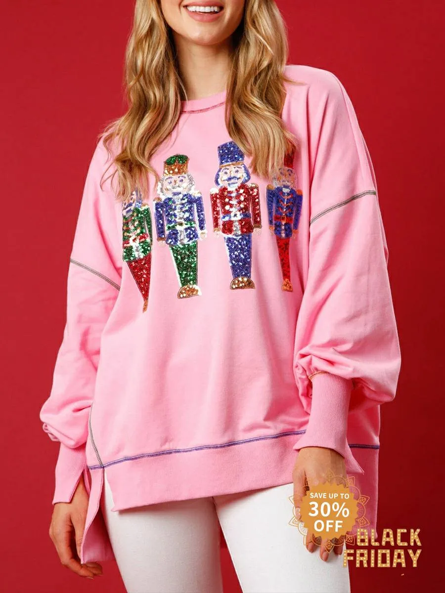 Sequin Nutcracker French Terry Sweatshirt sold by Like My Choice