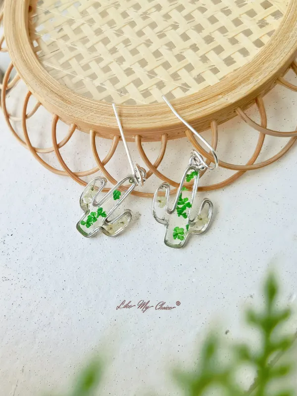 Lace Cactus Dried Flower Earrings sold by Like My Choice