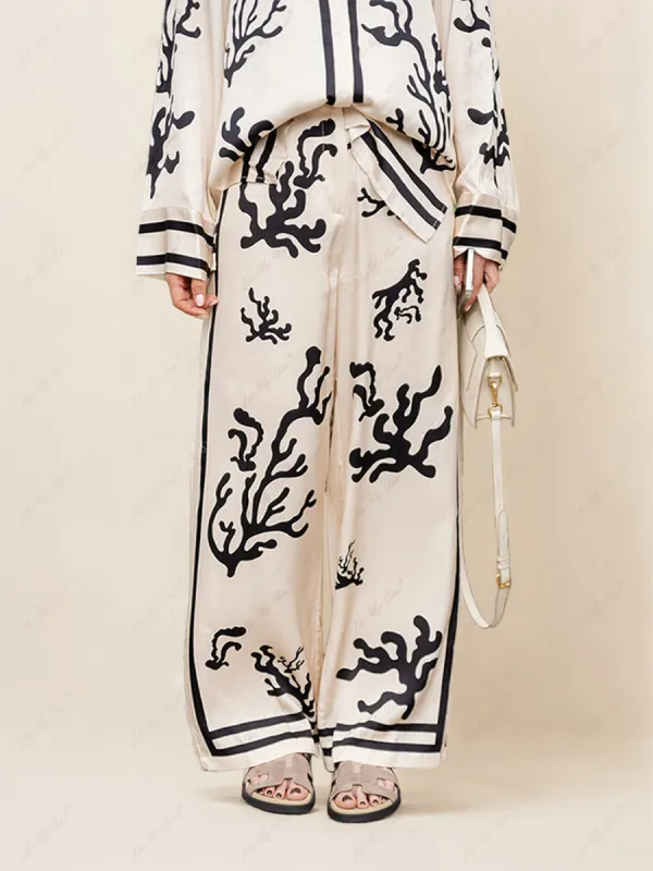 Wide-Leg Silhouette Printed Pants sold by Like My Choice