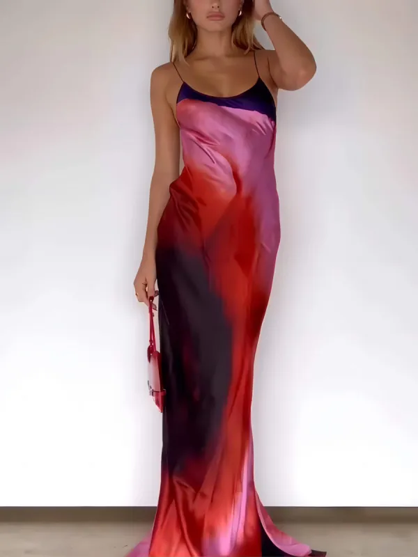 Abstract Floral Halter Maxi Dress sold by Like My Choice