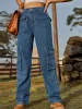 Washed Multi-Pocket Denim Cargo Jeans sold by Like My Choice