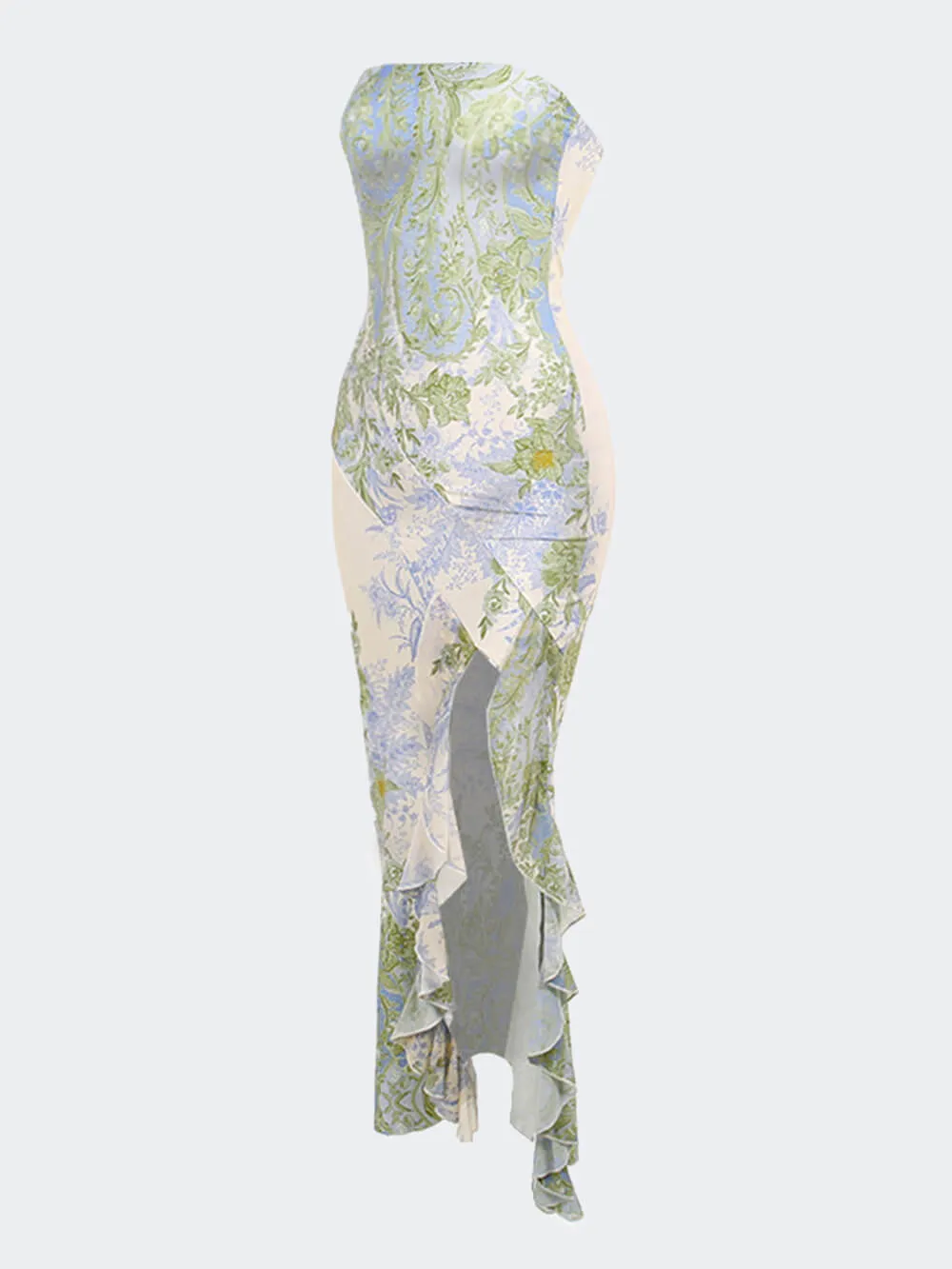 Floral Sexy Slit Maxi Dress sold by Like My Choice product image thumbnail 3
