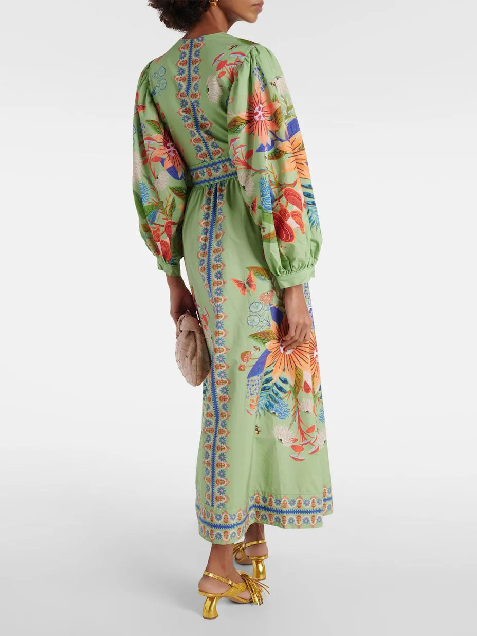 Delicate Floral V-Neck Single Breasted Midi Dress sold by Like My Choice product image thumbnail 3