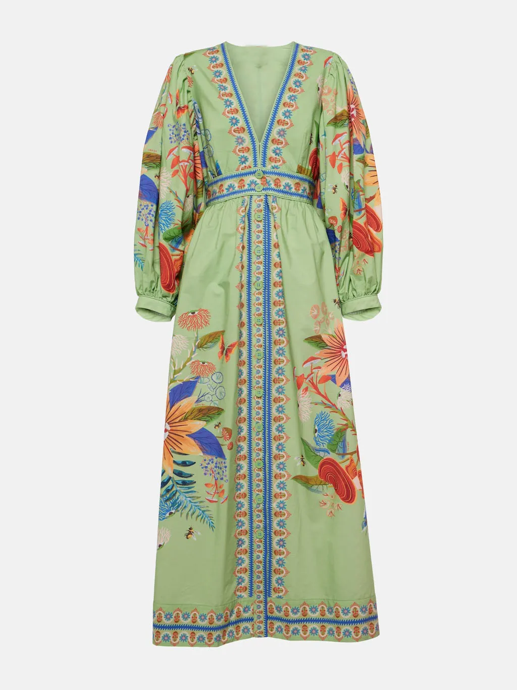 Delicate Floral V-Neck Single Breasted Midi Dress sold by Like My Choice product image thumbnail 2