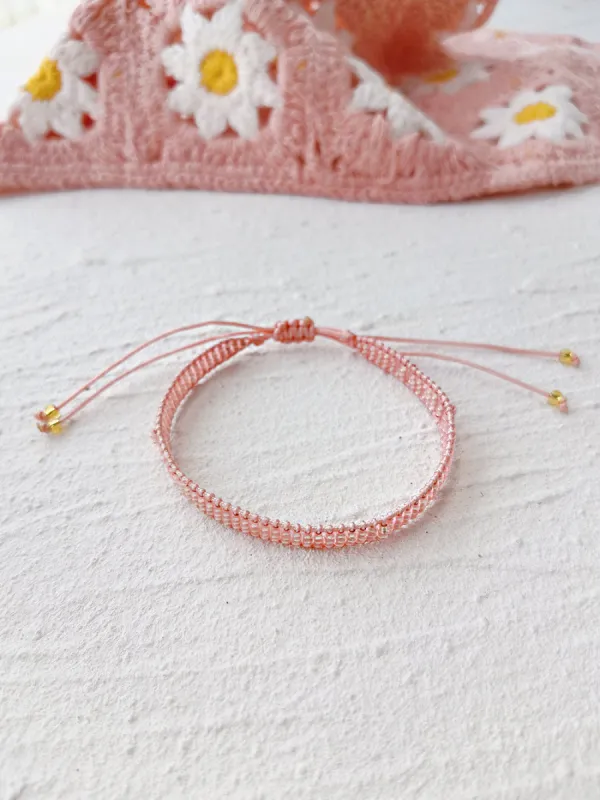 Adjustable Drawstring Beaded Bracelet Rose Fantasy sold by Like My Choice