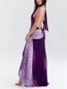 Elegant V-Neck Gradient Print Halter Neck Midi Dress sold by Like My Choice