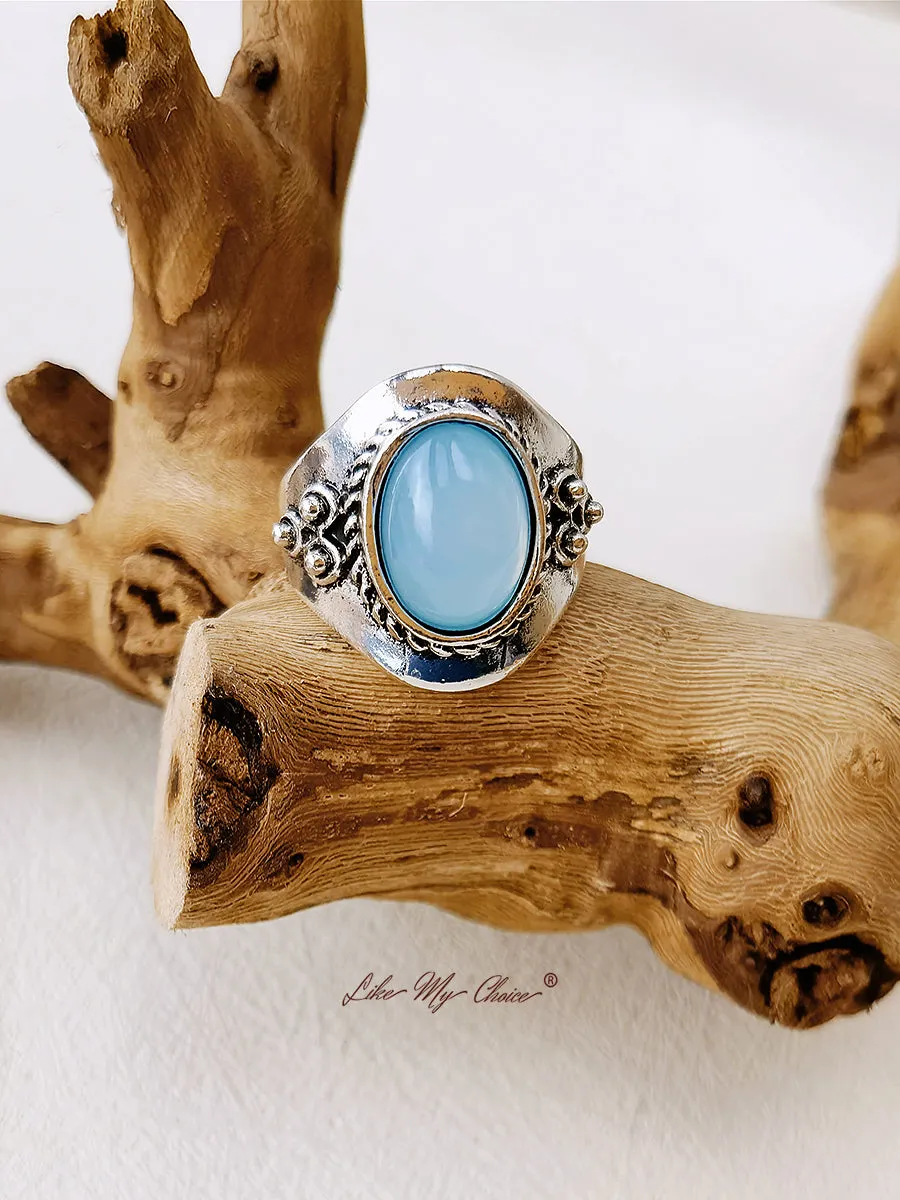 Blue Gemstone Boho Ring sold by Like My Choice