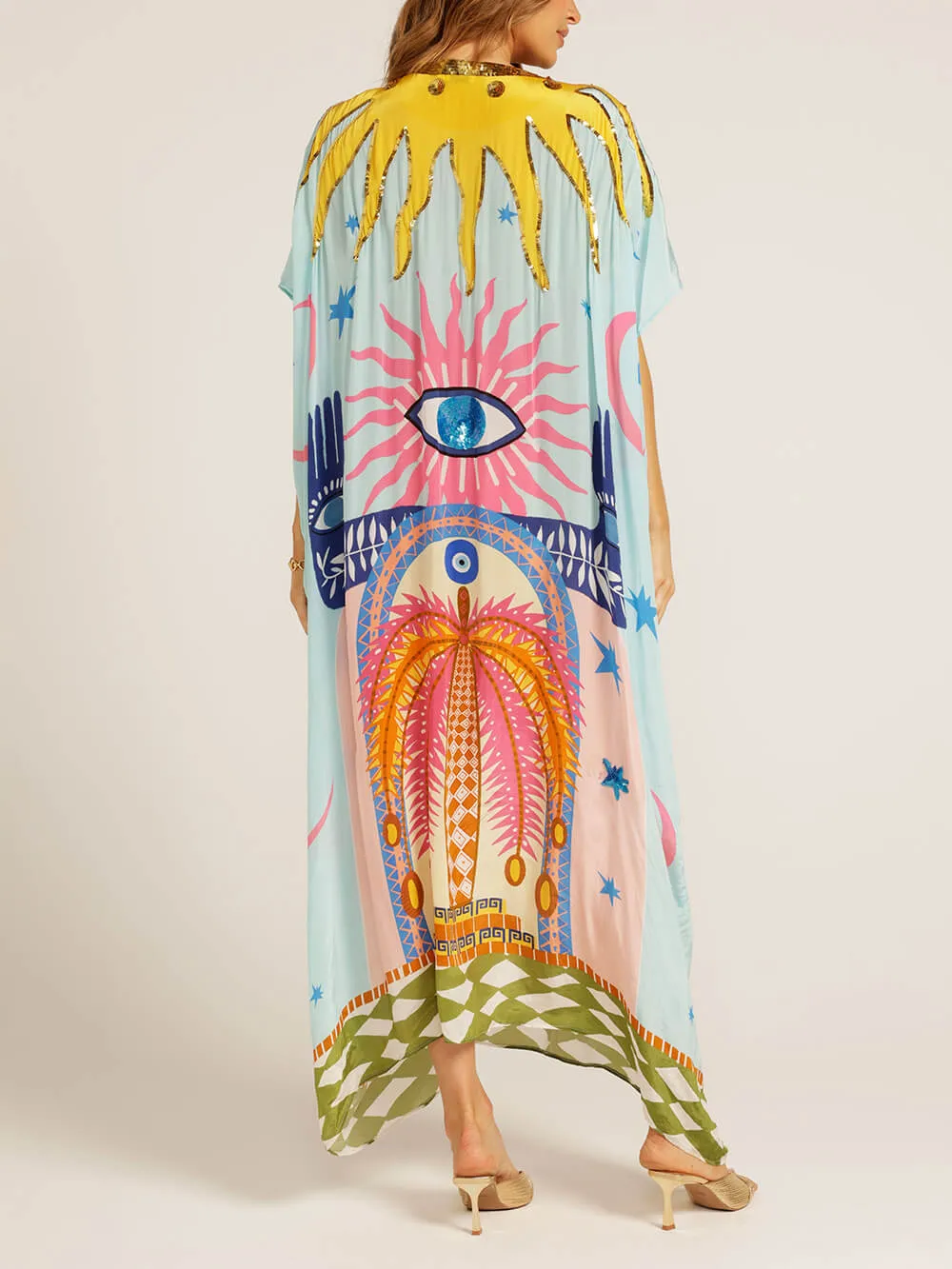 Luxe Sequin Hand-Painted Printed Maxi Dress sold by Like My Choice product image thumbnail 4