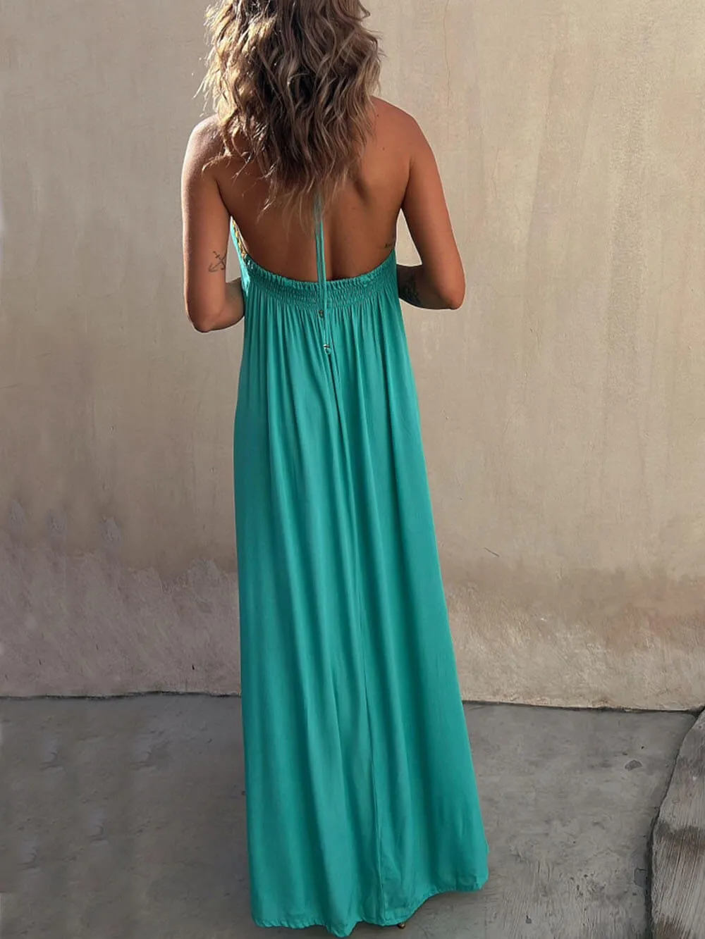 Halter Neck Casual Resort Maxi Dress sold by Like My Choice product image thumbnail 3