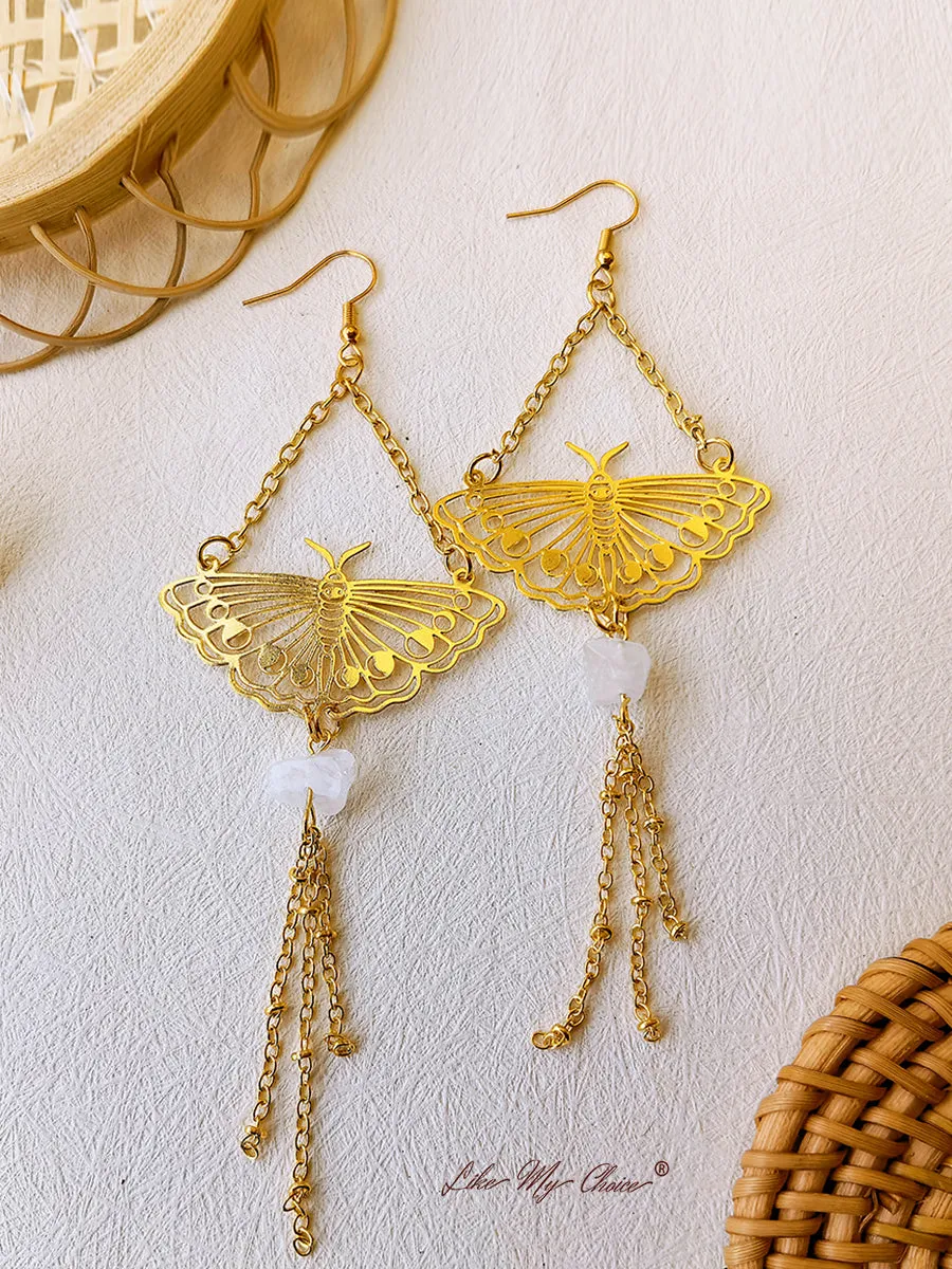 Hollow Out Butterfly Tassel Earrings sold by Like My Choice