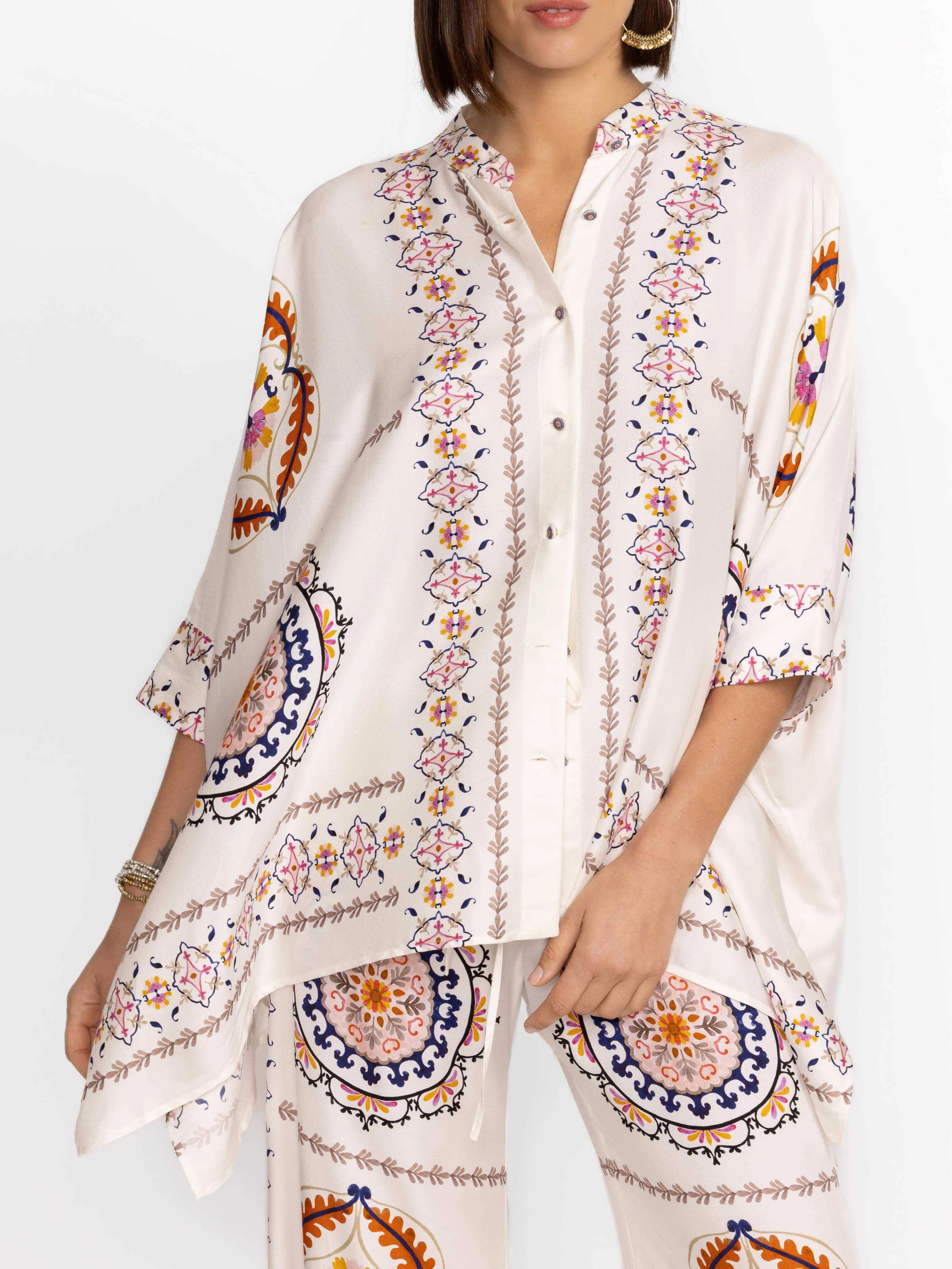 Modern Exquisite Satin Floral Print Loose Blouses sold by Like My Choice product image thumbnail 4