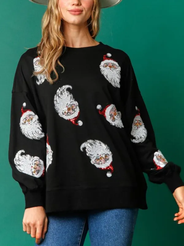 Sequin Santa French Terry Sweatshirt sold by Like My Choice