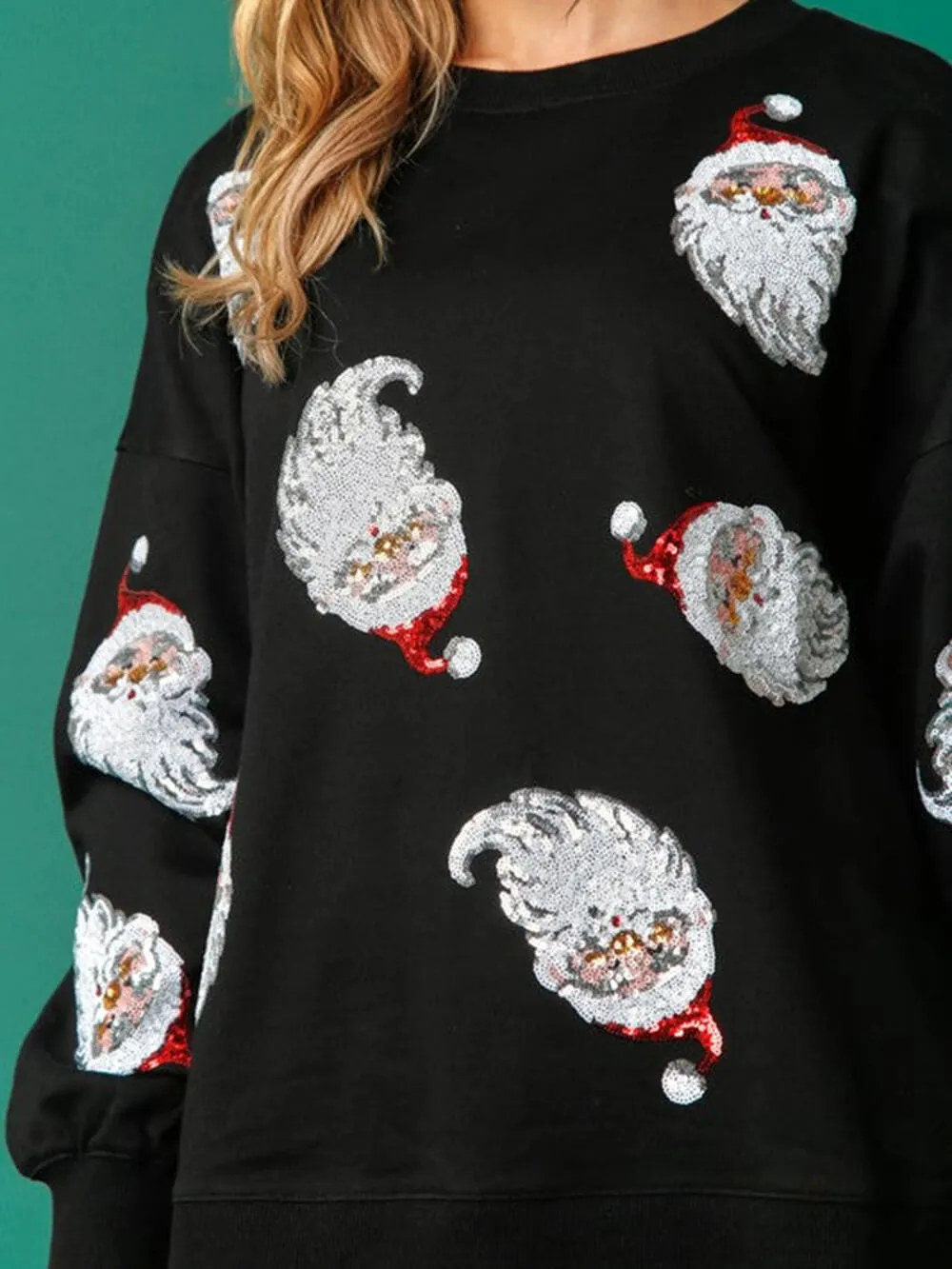 Sequin Santa French Terry Sweatshirt sold by Like My Choice product image thumbnail 3