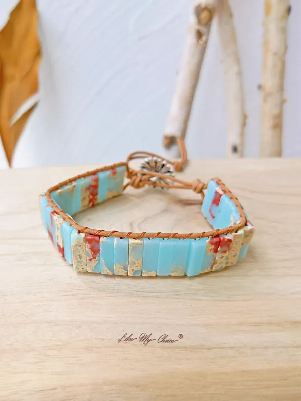 Natural Stone 7 Chakra Healing Tube Beads Bracelet sold by Like My Choice