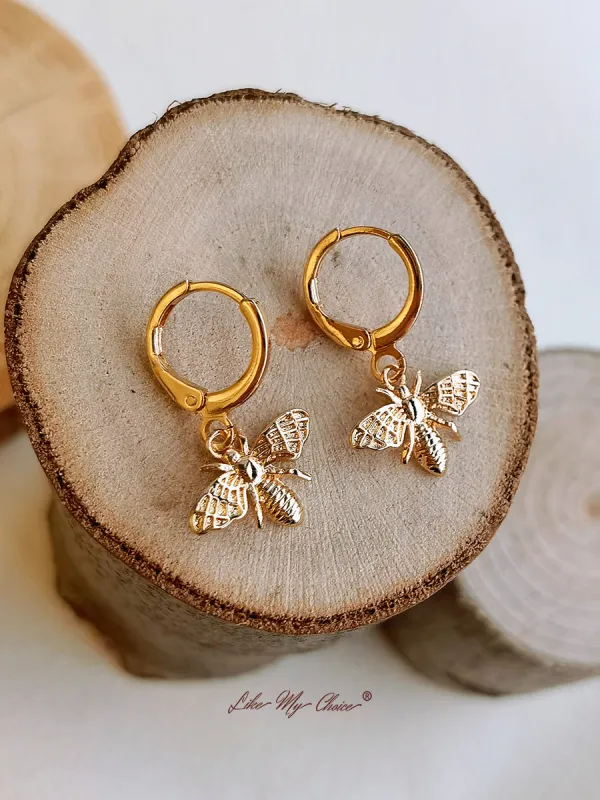 Bee Hoop Earrings sold by Like My Choice