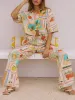 Casual Fashion Unique Print Loose Short-Sleeved Shirt Straight Pants Set sold by Like My Choice