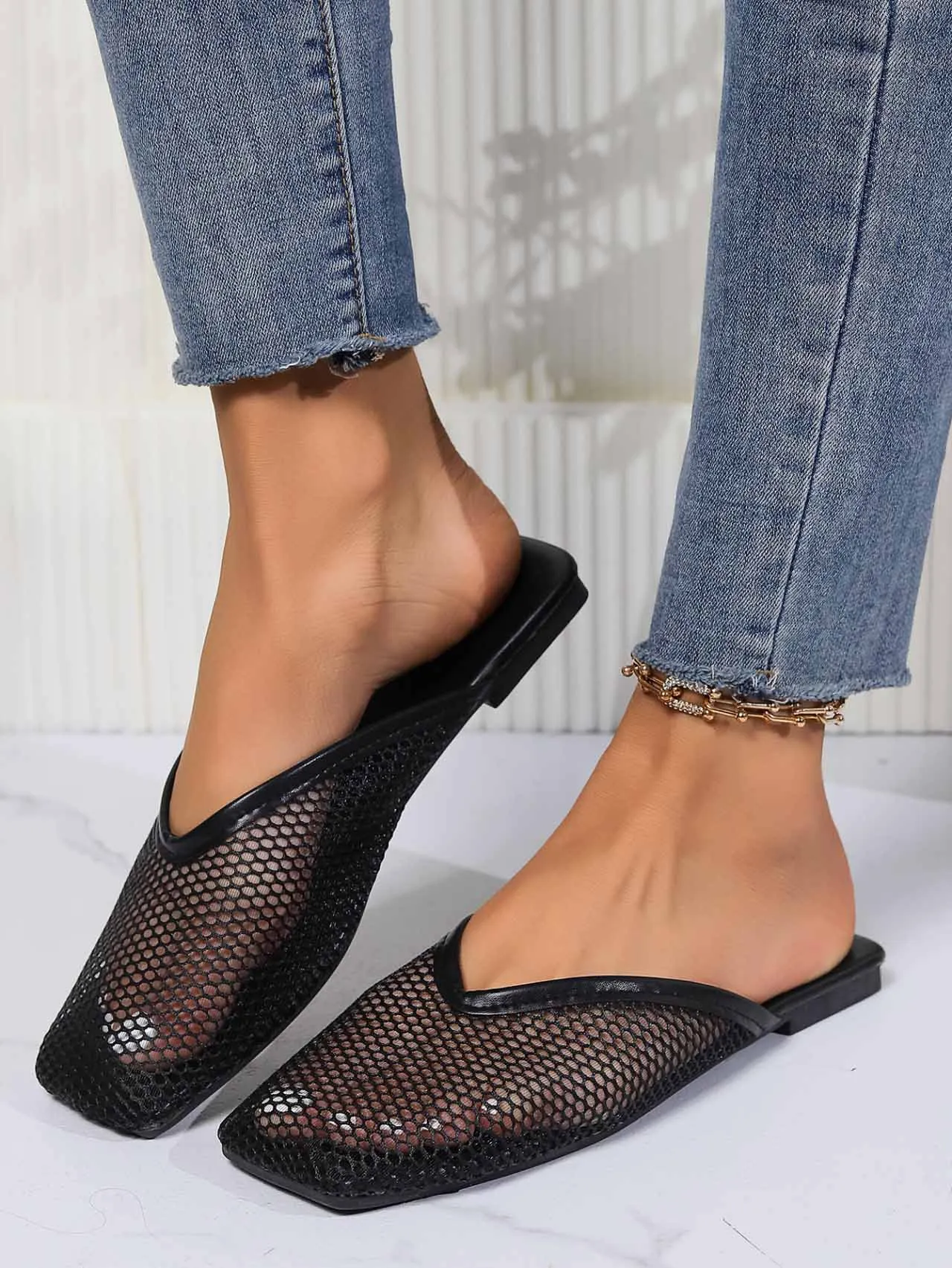 Fashionable And Simple Flat-Soled Hollow Breathable Mesh Shoes sold by Like My Choice product image thumbnail 5