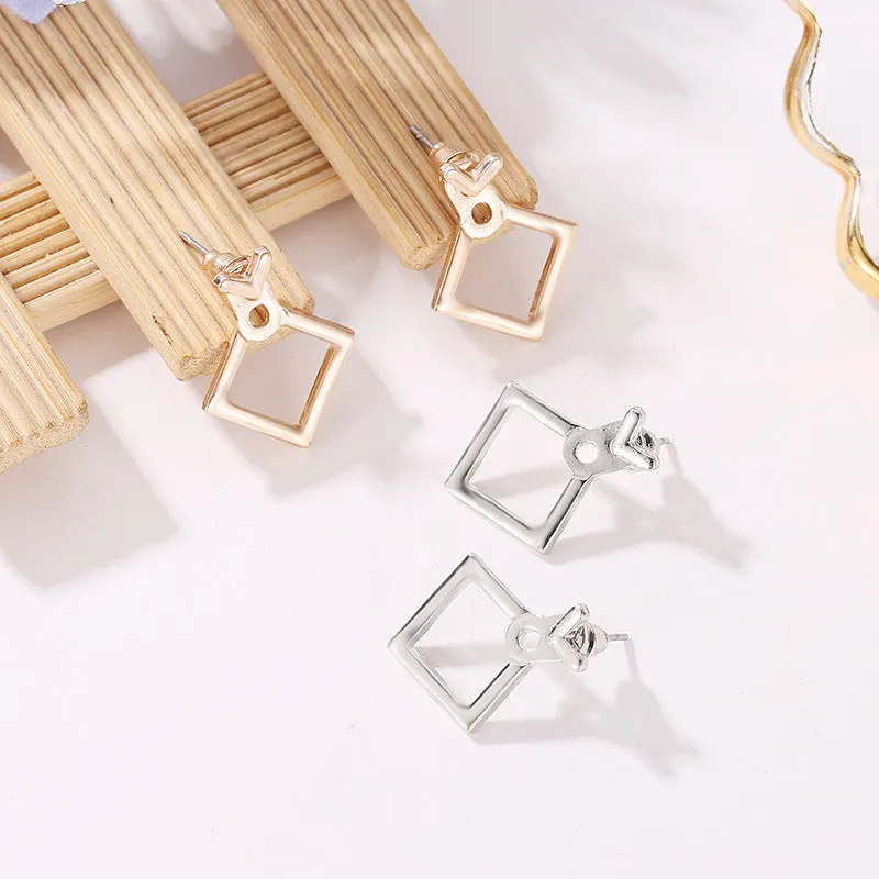 Trendy Cute Nickel Free Square Stud Earrings sold by Like My Choice product image thumbnail 4