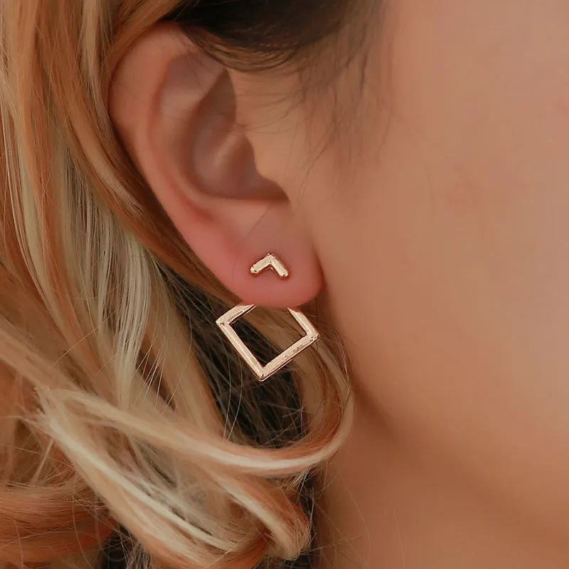 Trendy Cute Nickel Free Square Stud Earrings sold by Like My Choice