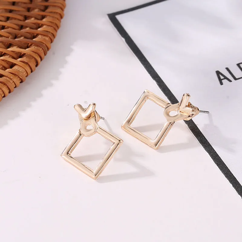 Trendy Cute Nickel Free Square Stud Earrings sold by Like My Choice product image thumbnail 2