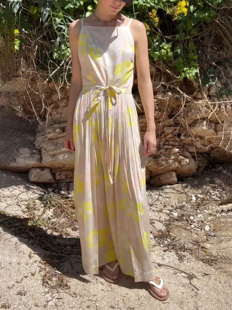 Unique Floral Print Side Slit Tie Pocket Midi Dress sold by Like My Choice product image thumbnail 2