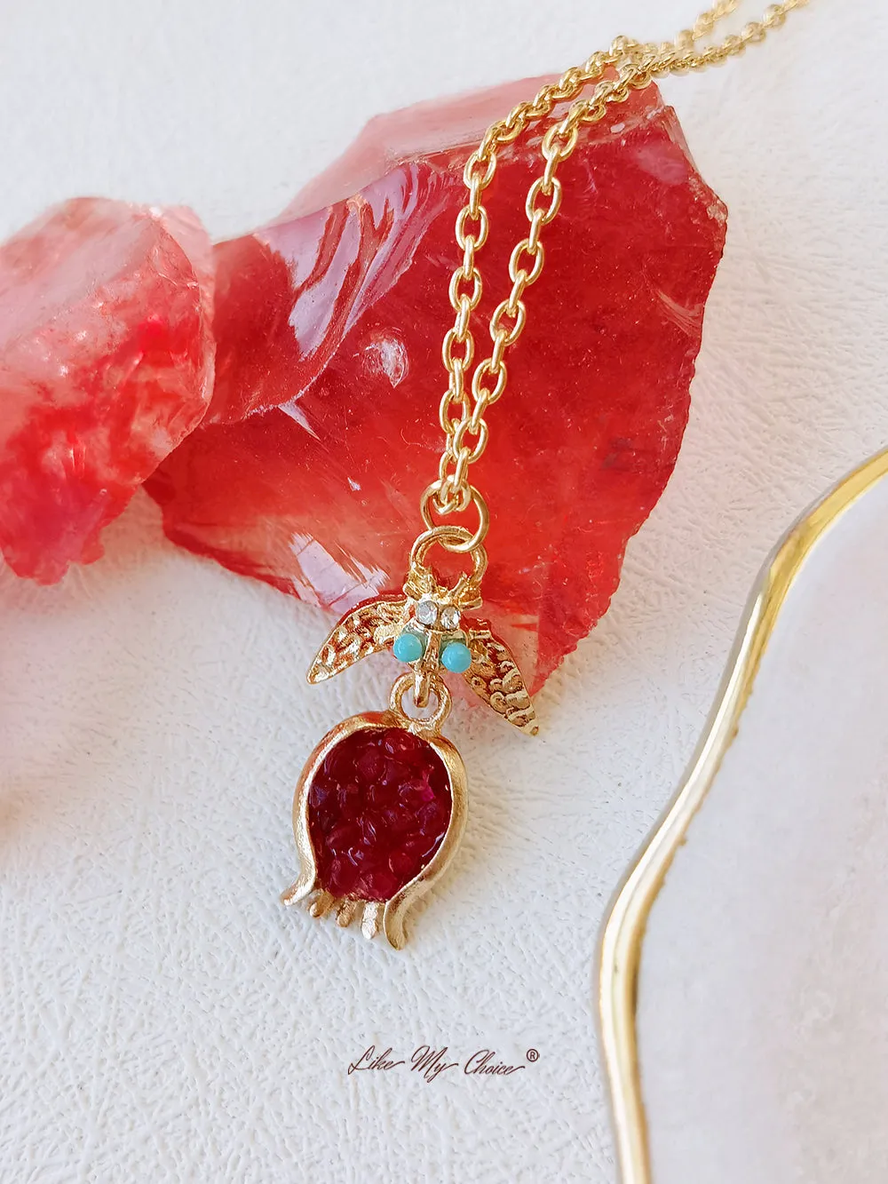 Pomegranate Design Turkish Gold Necklace sold by Like My Choice product image thumbnail 3