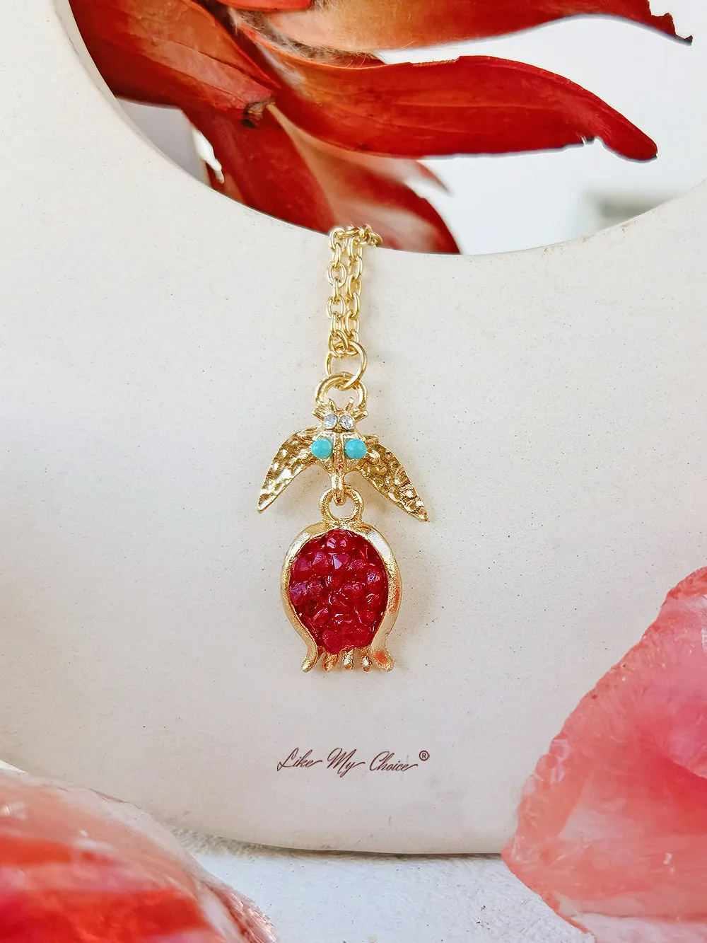 Pomegranate Design Turkish Gold Necklace sold by Like My Choice