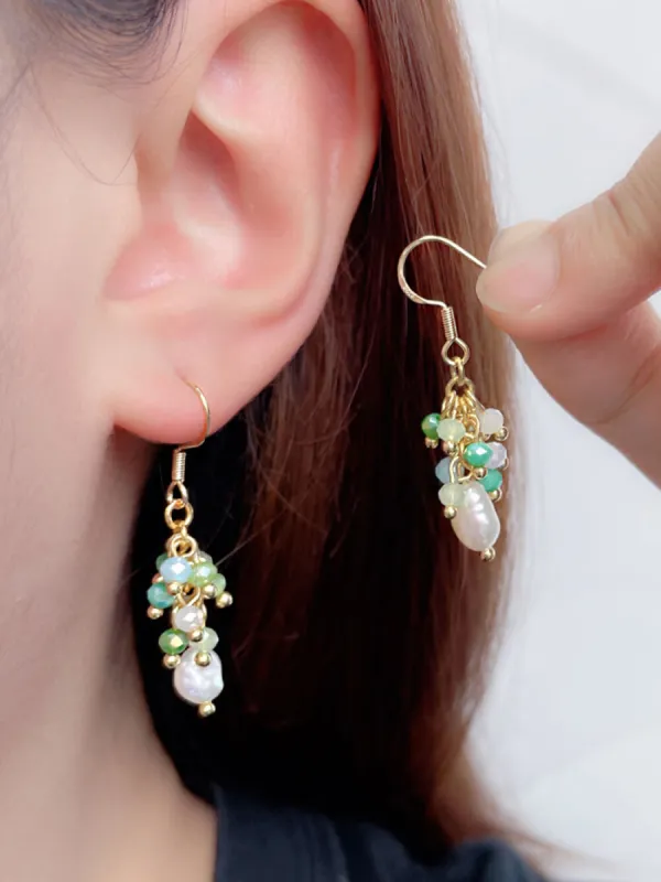 Small Fresh Grape Cluster Tassel Earrings sold by Like My Choice