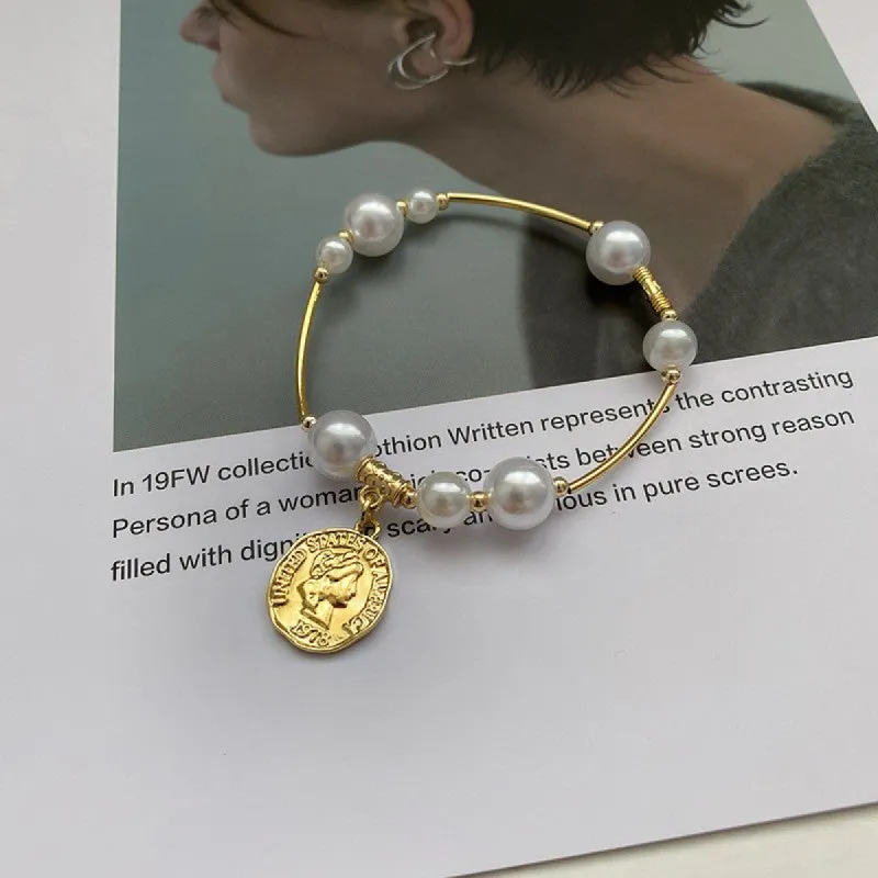 Lrregular Pearl Figure T Buckle Bracelet sold by Like My Choice