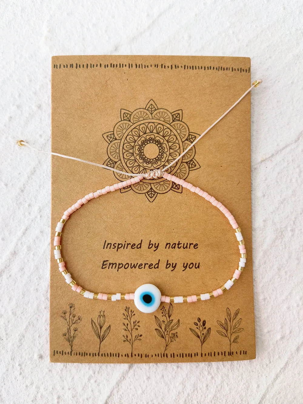 Adjustable Drawstring Beaded Bracelet Pink Eye sold by Like My Choice product image thumbnail 3