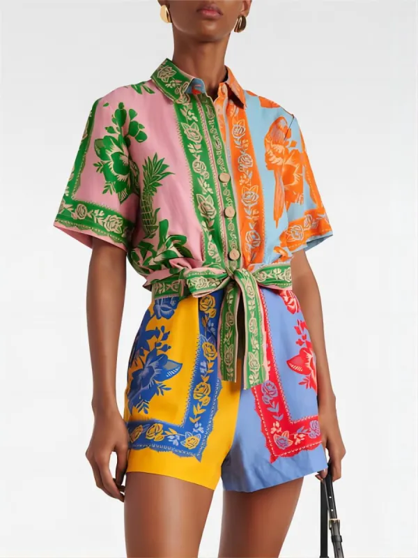 Unique Vintage Floral Print Belted Jumpsuit sold by Like My Choice