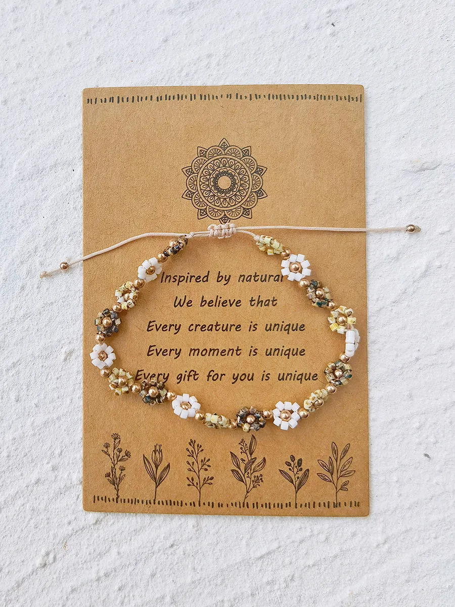 Adjustable Drawstring Beaded Bracelet Poppy Daisy sold by Like My Choice product image thumbnail 4