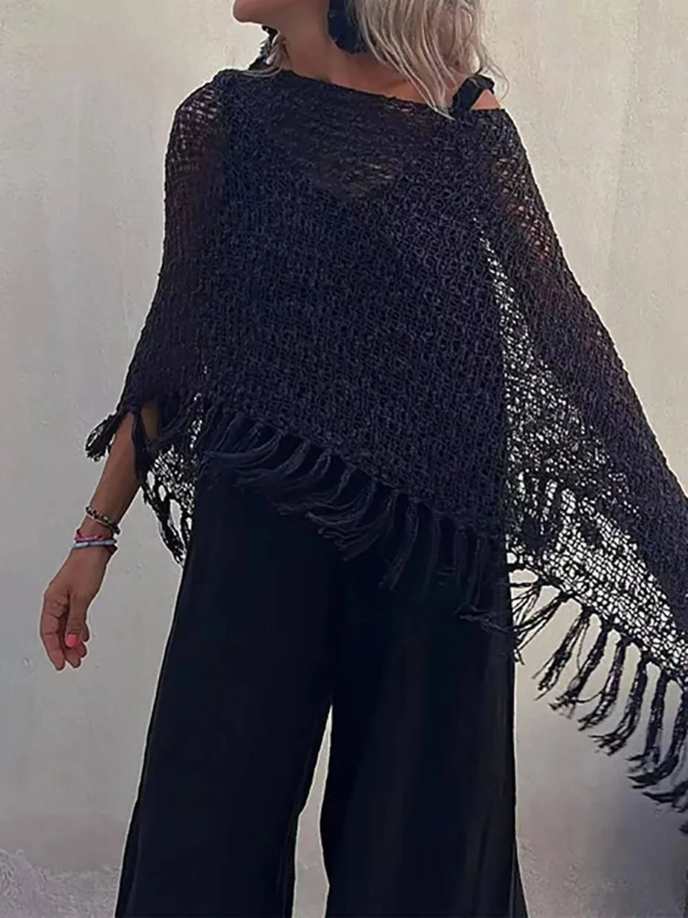 Hollow Out Tassel Knit Cover-Up Top sold by Like My Choice product image thumbnail 3