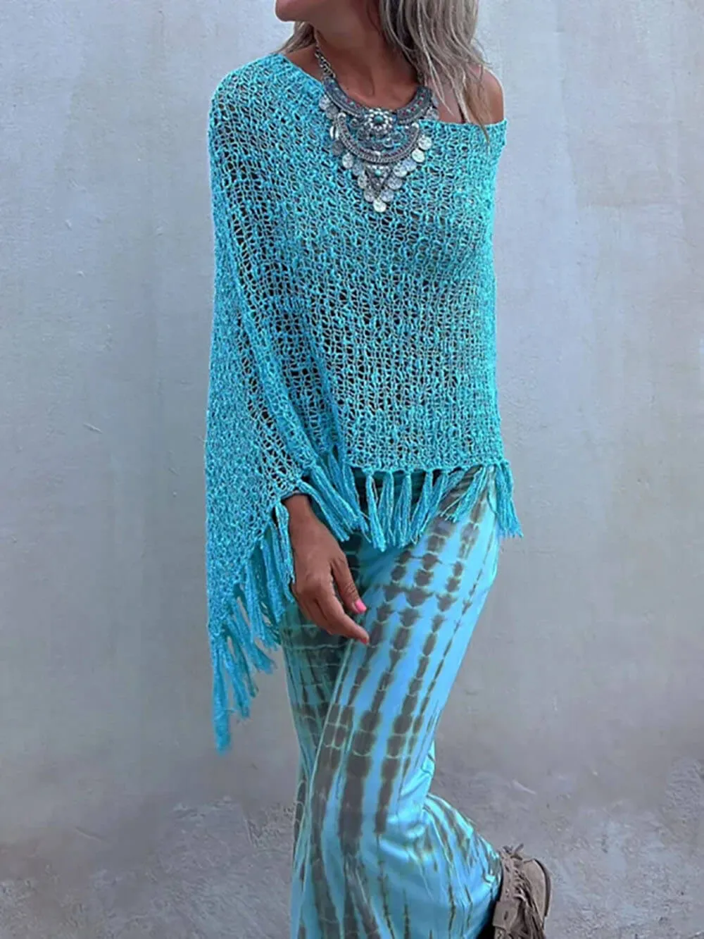 Hollow Out Tassel Knit Cover-Up Top sold by Like My Choice product image thumbnail 2