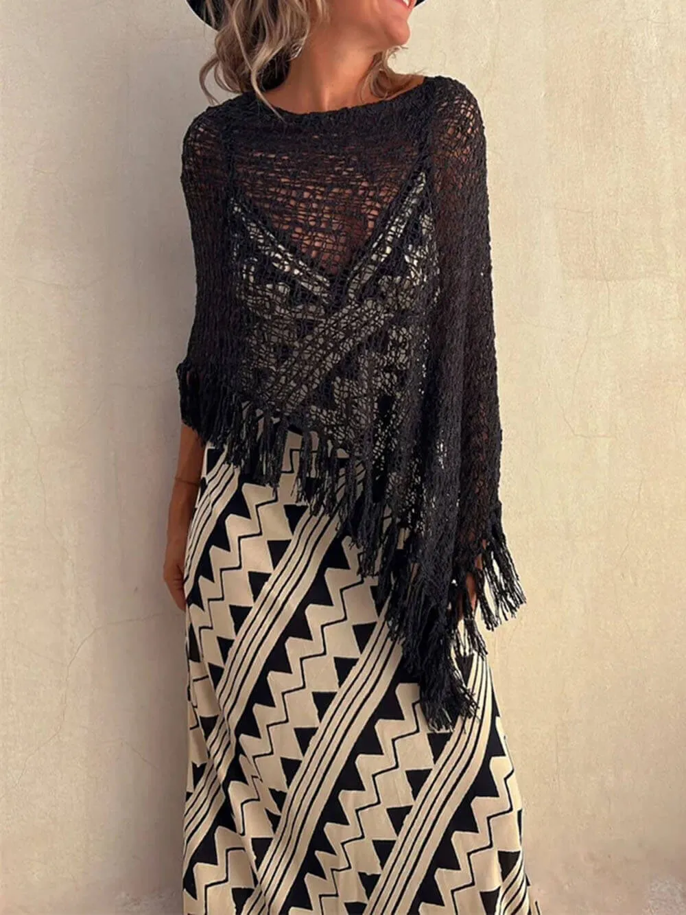 Hollow Out Tassel Knit Cover-Up Top sold by Like My Choice product image thumbnail 5