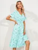 Fashion Casual Small Floral Short-sleeved Dress sold by Like My Choice