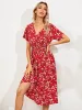 Fashion Casual Small Floral Short-sleeved Dress sold by Like My Choice