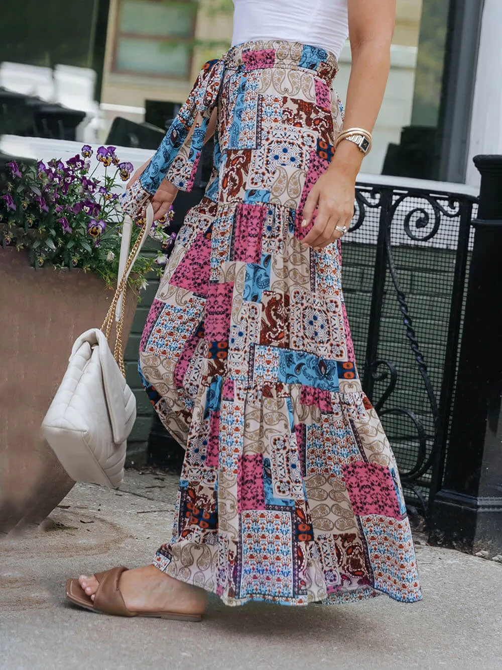 Multicolor Boho Ethnic Print High Waist Pants sold by Like My Choice product image thumbnail 4