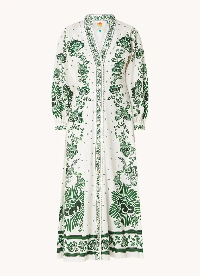 Vintage Floral Print Lantern Long Sleeve Midi Dress sold by Like My Choice product image thumbnail 4